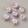 Transparent Glass Globe Pendants FIND-WH0146-35A-2