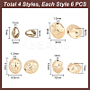 24Pcs 4 Style Brass Beads KK-PH0006-16-2