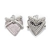 Brass Micro Pave Cubic Zirconia Pendants ZIRC-G170-18P-2