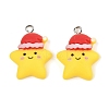 Christmas Theme Opaque Resin Pendants RESI-S08-05J-1