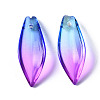 Two Tone Transparent Spray Painted Glass Pendants GGLA-S054-015D-02-3