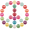 100Pcs Peace Sign Synthetic Turquoise Beads DIY-SC0015-52-1