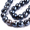 Electroplate Natural Fire Crackle Agate Beads Strands G-T131-54A-3