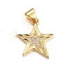 Brass Micro Pave Clear Cubic Zirconia Pendants ZIRC-L085-85G-1