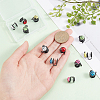 6 Pair 6 Color Plastic Ladybug Cuff Earrings EJEW-AB00001-3