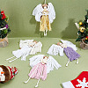 4Pcs Angel Handmade Woven Macrame Cotton Thread Pendant Decorations HJEW-MA00018-4
