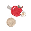 Embroidery Cloth Alloy and Plastic Apple Alligator Hair Clips PHAR-JH00128-3