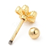 Brass Micro Pave Clear Cubic Zirconia Stud Earrings LS-EJEW-L265-02G-2