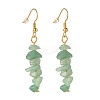 Natural Green Aventurine Chip Beaded Dangle Earrings EJEW-JE04788-01-1