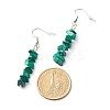 Natural Malachite Chip Beads Dangle Earrings EJEW-JE04649-11-3