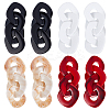 4 Pairs 4 Colors Horse Eye Acrylic Dangle Stud Earrings with Steel Iron Pins for Women EJEW-AN0004-11-1