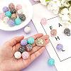 24Pcs 6 Styles Resin Rhinestone Pendants PALLOY-PH01657-3
