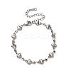 304 Stainless Steel Heart Link Bracelets for Women BJEW-L706-03P-4