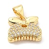 Rack Plating Brass Micro Pave Cubic Zirconia Pendants KK-A185-21G-1