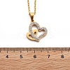 304 Stainless Steel Crystal Rhinestone Heart Pendant Cable Chain Necklaces for Women LS-NJEW-Z056-01A-G-5