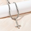 Alloy Full Crystal Rhinestone Christian Inverted Cross Pendant Necklaces NJEW-P333-01P-2