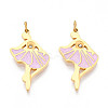 304 Stainless Steel Enamel Pendants STAS-N115-01D-G-1