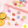 20Pcs 10 Styles Cherry/Pear/Lemon/Grape/Blueberry/Peach/Apple/Watermelon/Fruit Transparent Epoxy Resin Decoden Cabochons RESI-FS0001-93-8