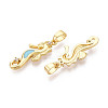 Brass Micro Pave Cubic Zirconia Pendants KK-C093-20G-01-2