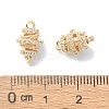 Brass Micro Pave Clear Cubic Zirconia Connetor Charms KK-A194-01G-3
