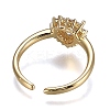 Brass Micro Pave Clear Cubic Zirconia Cuff Rings RJEW-P006-09G-3