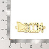 Brass Clear & Blue Cubic Zirconia Word NICE Connector Charms KK-K293-33G-3