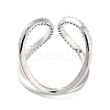 Rack Plating Brass Micro Pave Cubic Zirconia Adjustable Rings RJEW-D025-16P-3
