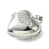 Rack Plating Brass Micro Pave Clear Cubic Zirconia Pendants KK-G501-15B-P-2