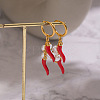 Hot Pepper 304 Stainless Steel Hoop Earrings CA2764-3