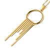 201 Stainless Steel Melting Ring Pendant Necklace with Cable Chains NJEW-Q317-34G-2