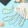 1 Set ABS Plastic Imitation Pearl & Wood & Polymer Clay Beaded Mobile Straps HJEW-FH0001-54-5