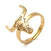 Cattle 201 Stainless Steel Adjustable Rings for Women LS-RJEW-F163-02G-1