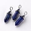 Bullet Natural Lapis Lazuli Pointed Pendants G-E332-A02-1