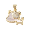 Brass Micro Pave Clear Cubic Zirconia Pendants KK-I712-41G-1