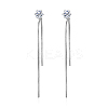 Elegant Stainless Steel Flat Round Tassel Stud Earrings BX2341-1-2