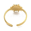 Ion Plating(IP) 304 Stainless Steel Synthetic Turquoise Cuff Rings G-Z056-01G-04-3