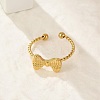 Bowknot 304 Stainless Steel Open Cuff Rings for Women LS-RJEW-G338-08G-2
