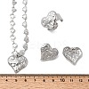 Heart 304 Stainless Steel Pendant Necklaces & Stud Earrings & Cuff Ring Sets for Women LS-SJEW-F226-01P-3