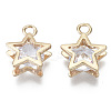 Brass Micro Cubic Zirconia Charms KK-N235-034A-3