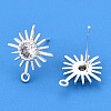 Brass Micro Clear Cubic Zirconia Stud Earring Findings KK-WH0065-18S-2