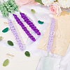 4Pcs 2 Colors Crochet Polyester Lavender Flower Ornaments AJEW-FG0002-67-5