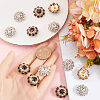 16Pcs 2 Colors 1-Hole Alloy Rhinestone Shank Buttons BUTT-GF0003-62-3