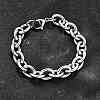 304 Stainless Steel Cable Chain Bracelets for Women BJEW-Q050-01C-P-1