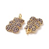 Brass Micro Pave Cubic Zirconia Pendants ZIRC-F134-23G-01-3