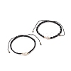 2Pcs 2 Style Natural Pearl Braided Bead Bracelets Set with Nylon Cord for Women BJEW-JB09141-02-4