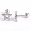 Tarnish Resistant 201 Stainless Steel Barbell Cartilage Earrings EJEW-R147-09-4