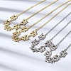 Brass Micro Pave Cubic Zirconia Knot Pendant Necklaces NJEW-B157-08G-02-4