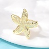 Ocean Theme Brass Cuff Rings RJEW-C135-01G-14-2