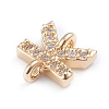 Brass Micro Pave Cubic Zirconia Letter Links ZIRC-I042-16G-K-3
