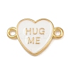 Brass Enamel Hug Me Heart Links Connector Charms KK-L251-08G-01-1